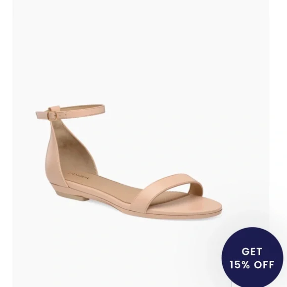 Nude Ankle Strap Block Heel Sandals - Picture 3 of 6